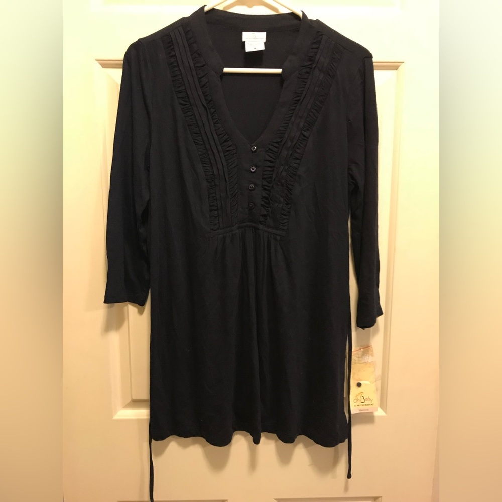 Nwt oh baby navy maternity shirt medium
